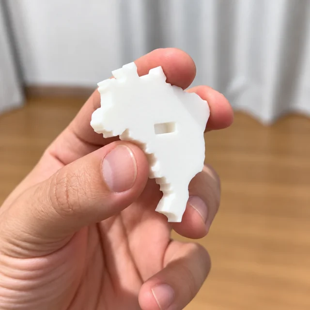 Base branca no formato do Brasil com abertura de encaixe